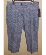 Coral Bay Women&#39;s Size 16 Capri Pants Blue White New Comfort Waistband P... - £16.08 GBP