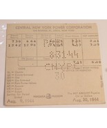 Vintage Central New York Power Company Invoice Bill August 30 1944 Utika... - $9.89