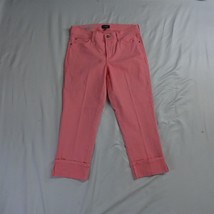 NYDJ 6 Lift Tuck Dayla Wide Cuff Capri Pink Stretch Denim Womens Jeans - £11.15 GBP