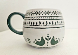 Magnolia Hearth And Hand Fair Isle Coffee Cup Mug Green - £17.55 GBP