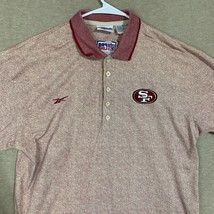 Vintage San Francisco 49ers Polo Shirt Mens XL Beige Reebok Pro Line NFL Rugby - £14.93 GBP