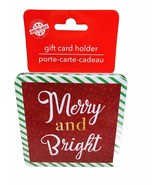 Christmas Gift Card Tin Holder4x4 Inches-Merry And Bright - $17.70