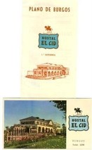 2 Hostal El Cid Brochure &amp; Burgos Map Spain 1960&#39;s - £11.66 GBP