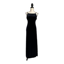 All That Jazz Vintage 90s  Black Velvet Maxi Dress Size M - £44.94 GBP