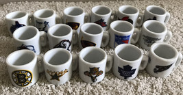Vintage NHL Team Miniature Ceramic Mini Small Coffee Mugs Lot of (16) - £15.76 GBP
