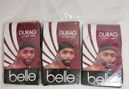 Belle Smooth Satin Long Tie Durag 3 Count Black - $290.02 MXN