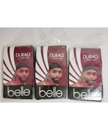 Belle Smooth Satin Long Tie Durag 3 Count Black - $290.02 MXN