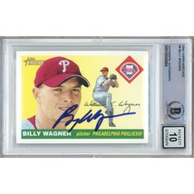 Billy Wagner Phillies Autograph 2004 Topps Heritage Card BAS BGS Auto 10 Slab - £102.29 GBP