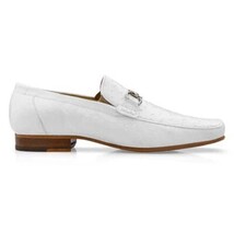 Belvedere Men's Shoes Bartolo Genuine Ostrich Loafer White 1026OB image 4