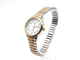 Timex Indiglo Watch Women New Battery Two Tone White Dial 24mm - £14.26 GBP