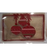 clear Christmas Placemats with red hanging bulb Ornament design Set of 6 - €8,73 EUR