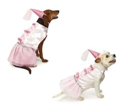 Pink Sparkly Royal Princess Very Cute Dog Costume With Matching Hat and Dress - £23.52 GBP+