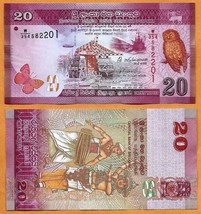 Sri Lanka  2015 UNC 20 Rupees Banknote Paper Money Bill P-123c - $1.00