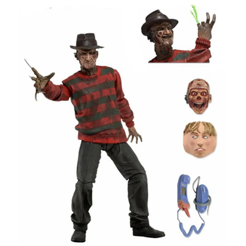 NECA 7&#39;&#39; Freddy Krueger Action Figure Move Collectible Model Toy Halloween - £26.16 GBP+