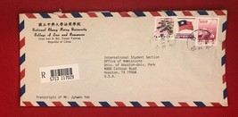 ZAYIX 1977 Taiwan China Registered Cover Taipei - Houston Chung Hsing University - £1.19 GBP