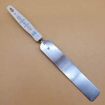 Vintage Ekco Frosting Spreader Blue Floral Stainless Steel USA White Handle - £8.88 GBP