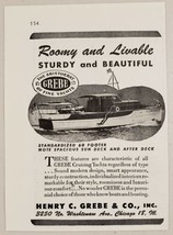 1946 Print Ad Grebe Standardized 60 Footer Yacht Boats Henry Grebe Chica... - £7.15 GBP