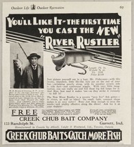 1930 Print Ad Creek Chub Baits River Rustler Fishing Lures Garrett,Indiana - £10.08 GBP