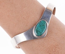 6.5&quot; vintage Mexican Sterling and turquoise cuff bracelet - $84.15