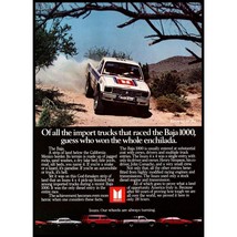 1984 Isuzu 4x4 Pick Up Truck Vintage Print Ad Baja 1000 Rally Race Cactus Desert - $10.97