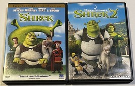 Shrek 1 &amp; 2 Mike Myers Eddie Murphy John Lithgow Lot of 2 Children&#39;s Movies DVDs - $6.99