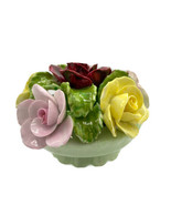 Vintage Denton China England. Hand Molded Rose Paperweight 4.5&quot; x 2.5&quot; - £23.33 GBP