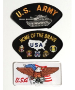 US Army Tank American Flag Eagle Military Embroidered Patch Lot (Qty 3) NEW - $14.99