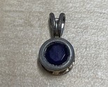 Vintage Sterling Silver Round Purple Stone Pendant Charm Estate Find Jew... - $14.85