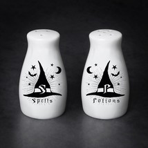 Alchemy Gothic MRSP5 Spells / Potions Salt &amp; Pepper Set Witch Hat Brew S... - $330.10 MXN