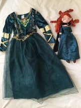 Disney Store Princess Merida Costume Dress Gown Girls 9-10 EUC Doll - £30.37 GBP