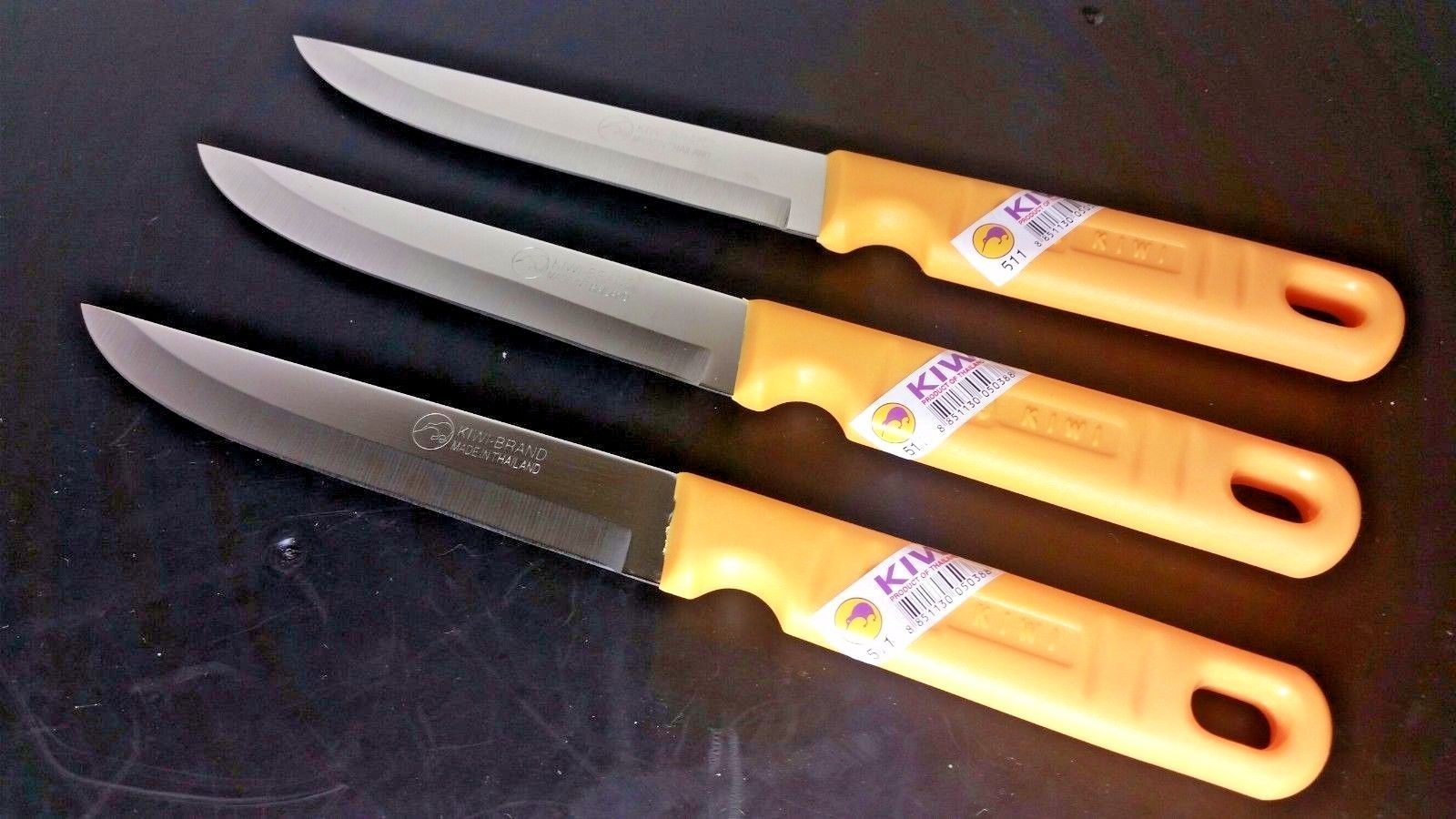 5pcs Thai KIWI Brand Knives Wood Handle Kitchen Blade Stainless - ( #830  Set )