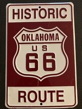 Historic Route 66 Oklahoma 12&quot; x 8&quot; Stamped Reproduction Metal Sign Deco... - $13.39 CAD