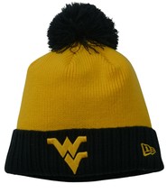 West Virginia Mountaineers NCAA New Era Color Chill Pom Knit Beanie Winter Hat - £14.87 GBP