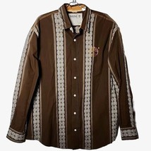 TIMBERLAND Men XXL Brown Long Sleeve Button Up Shirt Hong Kong Western - $36.35
