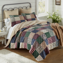 Donna Sharp Rustic Paisley Cotton Pieced King/Cal Quilt Set Cozy Country... - $186.02