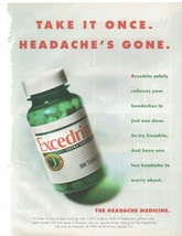 1996 Excedrin Print Ad Bristol Myers Squibb 8.5&quot; x 11&quot; - £14.23 GBP