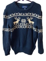 Polo Ralph Lauren Sweater Kids Size 6 Navy Blue Fair Isle Pullover - £29.23 GBP