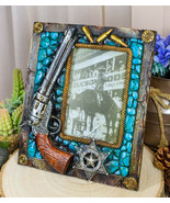 Rustic Western US Marshall Badge Gun Bullets Turquoise Rocks Photo Pictu... - $33.19 CAD
