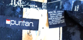 Puritan Island Casual Shirt Mens Size XLarge  Navy Blue Nautical Button Front - £12.98 GBP