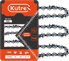 14 Inch Chainsaw Chain, 3/8&quot; Lp Pitch, 043&quot; Gauge, 52 Drive Links | 3 Pa... - £30.92 GBP