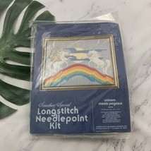 Candamar Designs Vtg Longstitch Needlepoint Kit Unicorn Pegasus Rainbow ... - $49.49