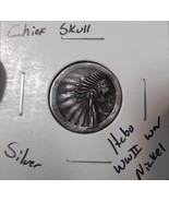 HOBO Indian Head Chief Skull Made From A REAL Silver WWII War Nickel SIGNED - $317.00 MXN