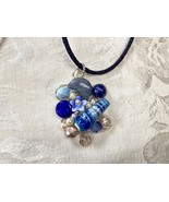 Pendant Blue On 26 Inch Necklace Handmade Silver Wire Wrapped Blues Flow... - $47.92 CAD