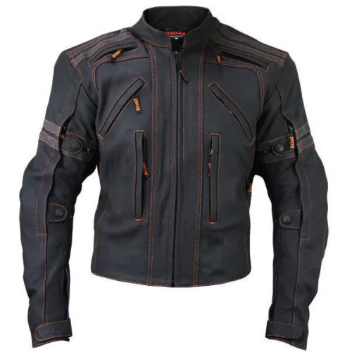 Vulcan Men&#39;s VTZ-910 Street Biker Jacket Premium Cowhide Genuine Leather... - £133.71 GBP