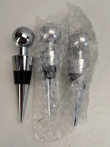 Pack of 3 Stainless Steel Reusable Wine Bottle Topper Decanter Stopper P... - $16.90 CAD