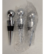 Pack of 3 Stainless Steel Reusable Wine Bottle Topper Decanter Stopper P... - $16.84 CAD