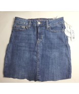 Joe&#39;s Jeans Girls The Bella A-Line Raw Hem Denim Mini Skirt Blue Sz 12 New - $30.17 CAD