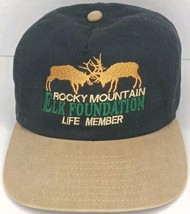 Vtg Rocky Mountain Elk Foundation Life Member Outdoor Strapback Hat Cap - £14.74 GBP