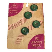 Lot 4 Buttons VTG Forrest Green 14 mm Flat 2 Hole Dukay Sports Wear - $4.95