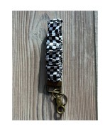 Silky Scrunchie Wristlet Keychain Bag Purse Charm Black and White Bandan... - $272.74 MXN